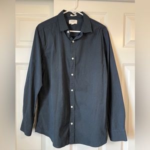 Men’s Shirt - Julian & Mark - Button-Down Collared - Large - Stretch - Dark Blue